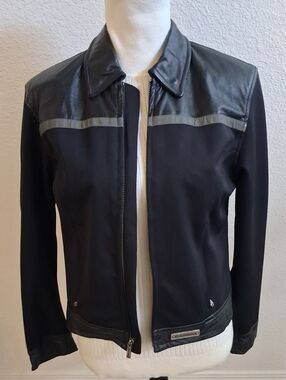 Vintage 2002 (Some Flaws) Harley-Davidson Black 2 Piece  Leather & Spandex (M) 8